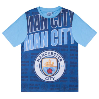 Manchester City gyerek pizsama text navy