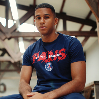 Paris Saint Germain férfi póló Slogan blue