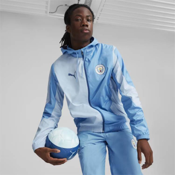 Manchester City férfi kapucnis kabát Pre-Match blue