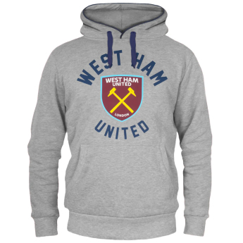 West Ham United férfi kapucnis pulóver graphic grey