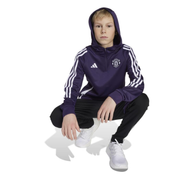 Manchester United gyerek kapucnis pulóver Track purple
