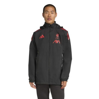 FC Liverpool férfi kapucnis kabát Allweather black