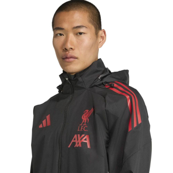 FC Liverpool férfi kapucnis kabát Allweather black