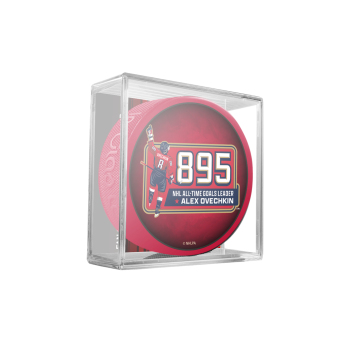 Washington Capitals korong Alex Ovechkin 895 All-Time Goals Leader Collectors Souvenir Red - In Cube