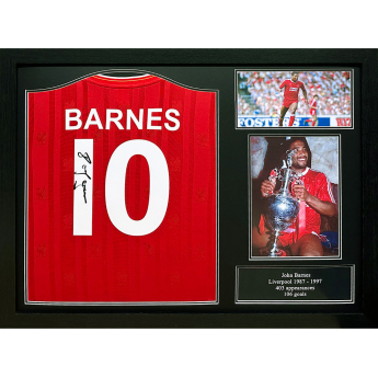 Legendák bekeretezett mez 1986 Barnes Signed Shirt (Framed)