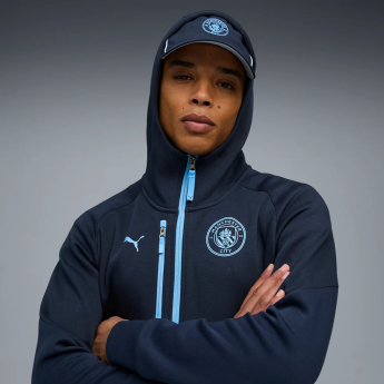 Manchester City férfi kapucnis pulóver Pumatech navy