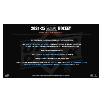 NHL dobozok NHL hokikártyák 2024-25 Upper Deck O-Pee-Chee Platinum Hobby Box