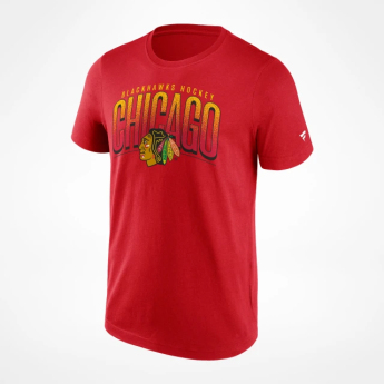Chicago Blackhawks férfi póló Arch Graphic red