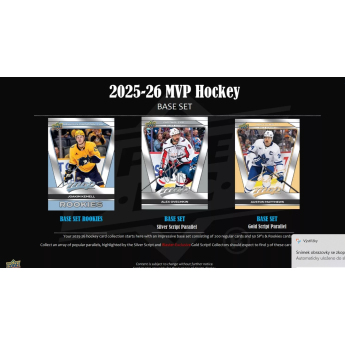 NHL dobozok NHL hokikártyák 2025-26 Upper Deck MVP Hockey Blaster Box