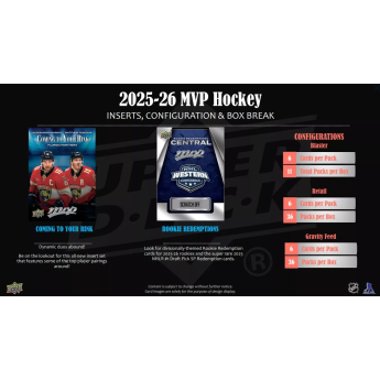 NHL dobozok NHL hokikártyák 2025-26 Upper Deck MVP Hockey Blaster Box