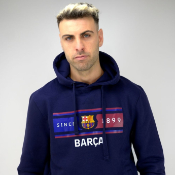 FC Barcelona férfi kapucnis pulóver Return navy