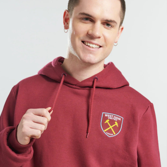 West Ham United férfi kapucnis pulóver Crest claret