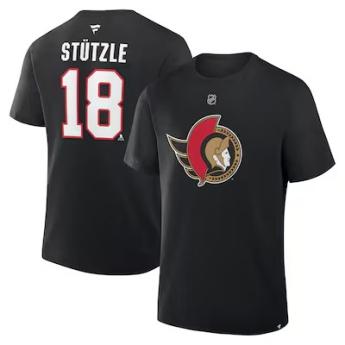Ottawa Senators férfi póló Tim Stutzle #18 Authentic Stack Name & Number black