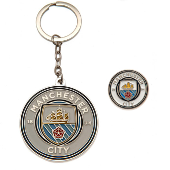 Manchester City kulcstartó és kitűző design set