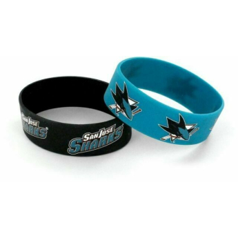 San Jose Sharks szilikon karkötő 2 pcs teal and black