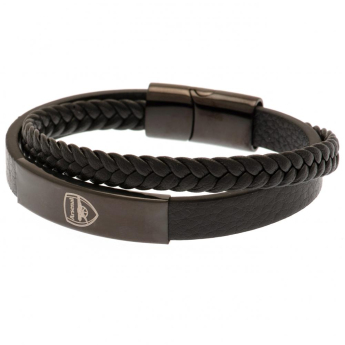 FC Arsenal bőr karkötő Black IP Leather Bracelet