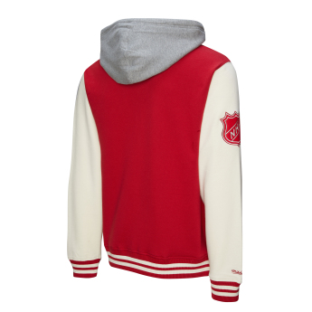 Detroit Red Wings férfi kapucnis pulóver Courtside Fleece Button Front Vintage Logo