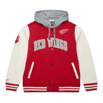 Detroit Red Wings férfi kapucnis pulóver Courtside Fleece Button Front Vintage Logo
