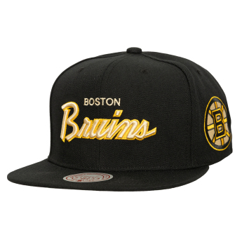 Boston Bruins baseball flat sapka Cream Script Snapback black