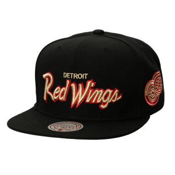 Detroit Red Wings baseball flat sapka Cream Script Snapback black
