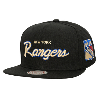 New York Rangers baseball flat sapka Cream Script Snapback black
