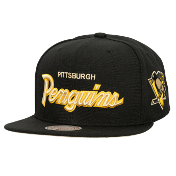 Pittsburgh Penguins baseball flat sapka Cream Script Snapback black