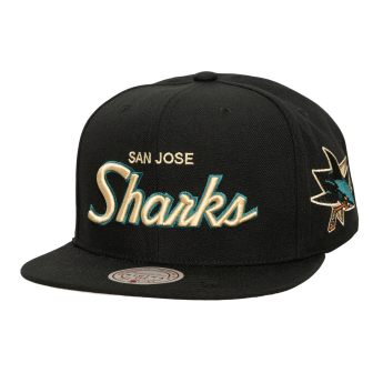San Jose Sharks baseball flat sapka Cream Script Snapback black
