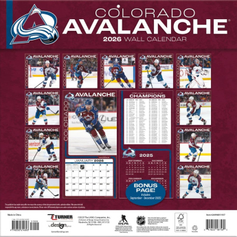 Colorado Avalanche naptár 2026 Wall