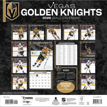 Vegas Golden Knights naptár 2026 Wall