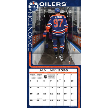 Edmonton Oilers naptár Connor McDavid #97 2026 Wall