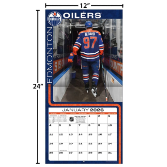 Edmonton Oilers naptár Connor McDavid #97 2026 Wall