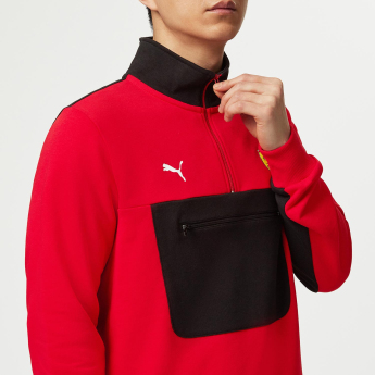 Ferrari férfi pulóver 1/4 Zip Red F1 Team 2023