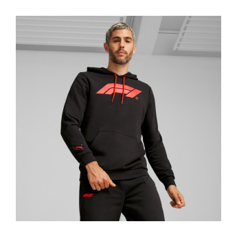 Forma 1 férfi kapucnis pulóver Logo black 2024