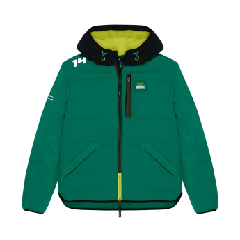 Aston Martin férfi kapucnis kabát Puffy Alonso green F1 Team 2025