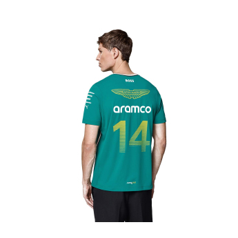 Aston Martin férfi póló Alonso official Teamline Replica green F1 Team 2025