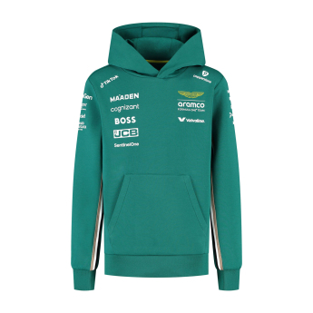 Aston Martin gyerek kapucnis pulóver official Teamline Replica green F1 Team 2025
