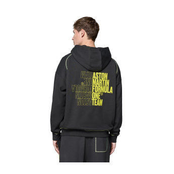 Aston Martin férfi kapucnis pulóver Hoody black F1 Team 2025