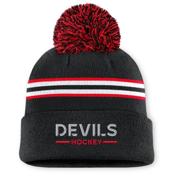 New Jersey Devils női téli sapka Authentic Pro W/Cap Cuffed Pom Beanie
