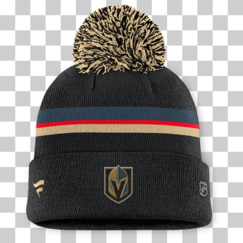 Dámská zimní čepice Vegas Golden Knights NHL Authentic Pro W/Cap Cuffed Pom Beanie