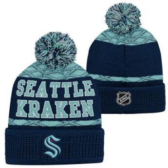 Seattle Kraken gyerek téli sapka Puck Pattern Cuffed Pom