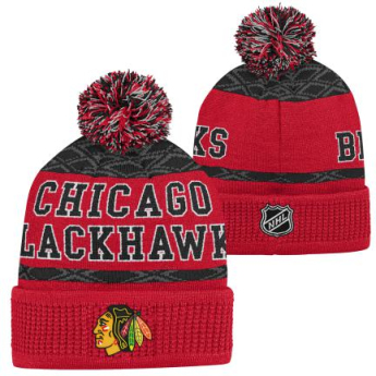 Chicago Blackhawks gyerek téli sapka Puck Pattern Cuffed Pom