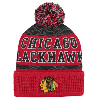Chicago Blackhawks gyerek téli sapka Puck Pattern Cuffed Pom