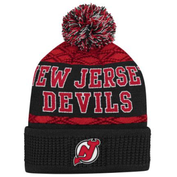 New Jersey Devils gyerek téli sapka Puck Pattern Cuffed Pom