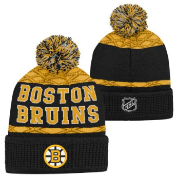 Boston Bruins gyerek téli sapka Puck Pattern Cuffed Pom