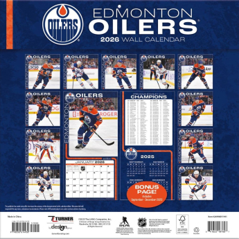 Edmonton Oilers naptár 2026 Wall