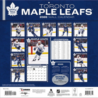 Toronto Maple Leafs naptár 2026 Wall