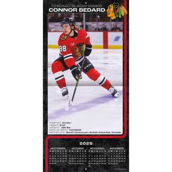 Chicago Blackhawks naptár Connor Bedard 2026 Wall