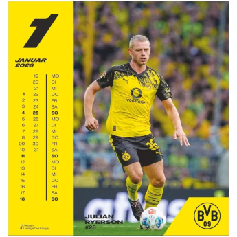 Borussia Dortmund naptár 2026 Postcard