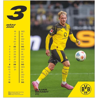 Borussia Dortmund naptár 2026 Postcard