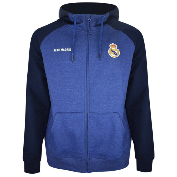 Real Madrid férfi kapucnis pulóver Zip azul